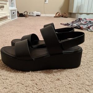 Black platform sandals